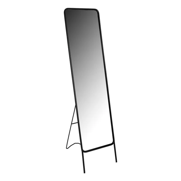 Passpiegel metaal - zwart - 132x37.5x46 cm