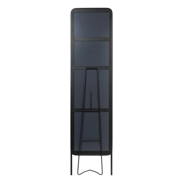 Passpiegel metaal - zwart - 132x37.5x46 cm