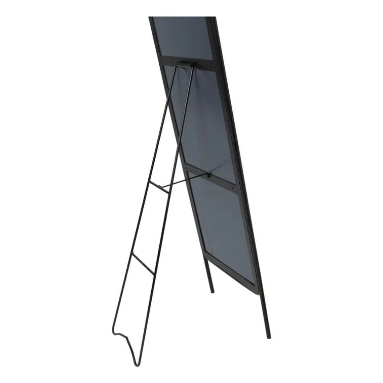 Passpiegel metaal - zwart - 132x37.5x46 cm
