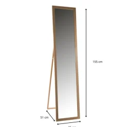 Passpiegel staand - bruin - 155x35x51 cm