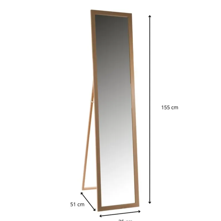 Passpiegel staand - bruin - 155x35x51 cm