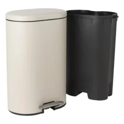 Pedaalemmer ovaal - beige - 30 liter