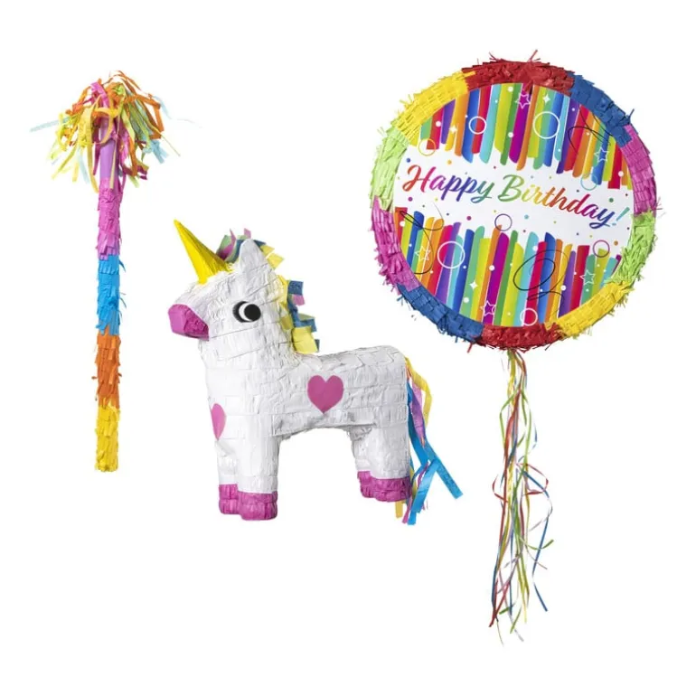 Piñata happy birthday - multikleur - ø44x9 cm