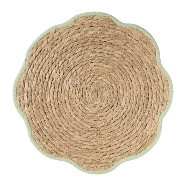 Placemat bloem groen - zeegras - ø38 cm
