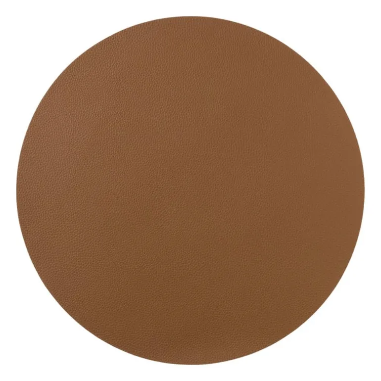 Placemat PU leer - bruin - ø38 cm