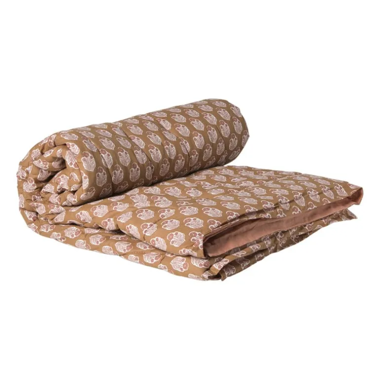 Plaid quilted bloem - roze/rood - 170x130 cm