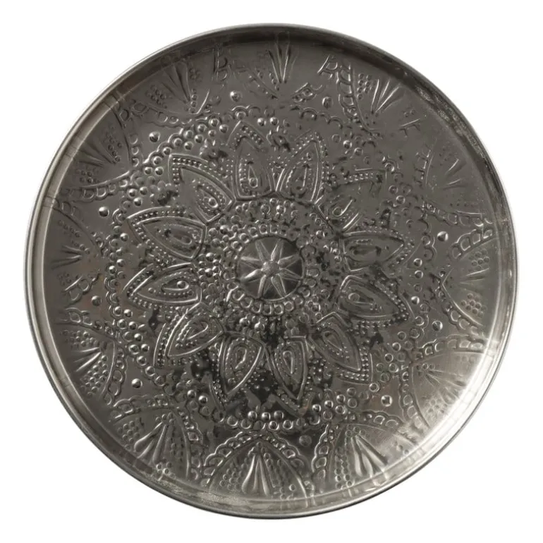 Plateau reliëf Colinda - zilver - ø30 cm