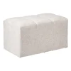 Poef chenille - beige - 38x66x38 cm