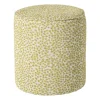 Poef jacquard - geel - ø35x39 cm