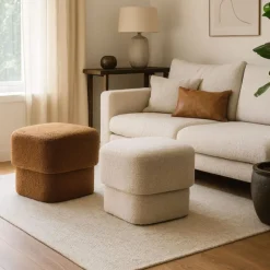 Poef vilt - beige - 40x40x40 cm