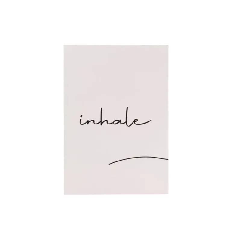 Poster inhale - beige/zwart - 13x18 cm