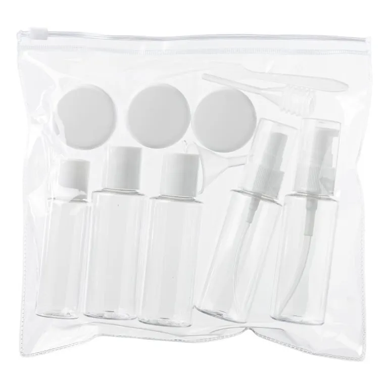 Reisflesjes in etui - set van 7