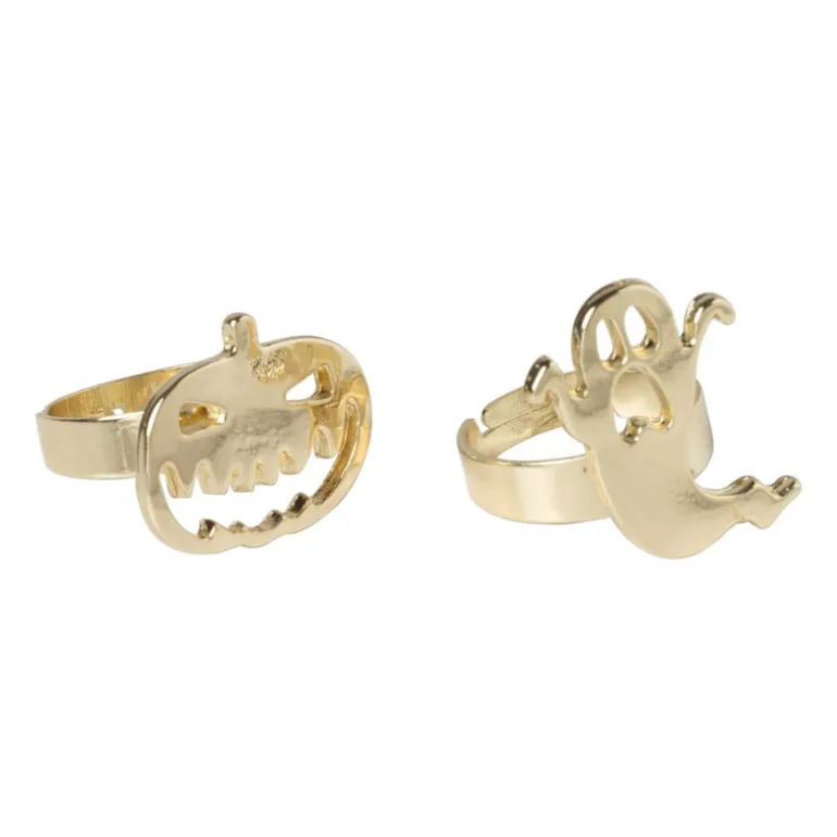 Ring halloween - set van 2 - goudkleurig