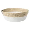 Rond mandje - ø26x9 cm - naturel/wit