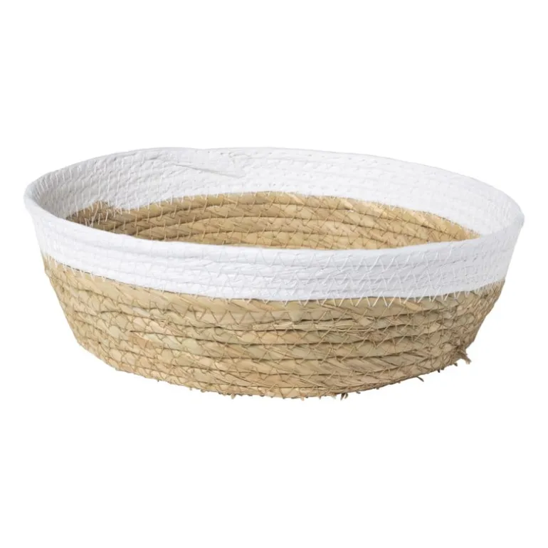 Ronde mand met witte rand - ø33x10 cm