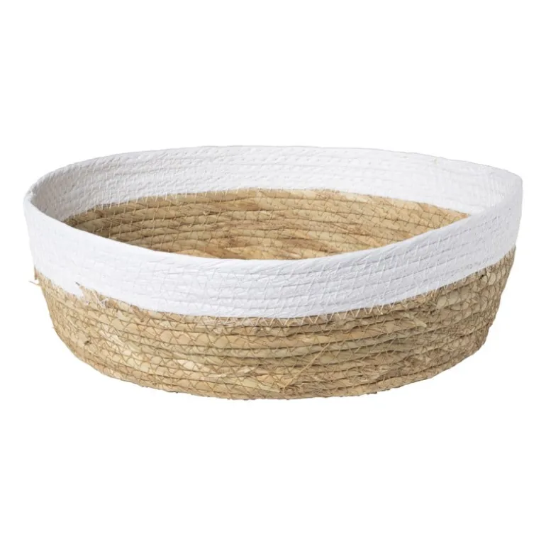 Ronde mand met witte rand - ø28x8 cm