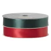 Satijnenlint rood/groen - 1.5x500 cm - set van 2