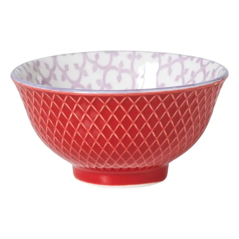 Schaaltje Anna klein - rood/grijs - ø9x4.6 cm