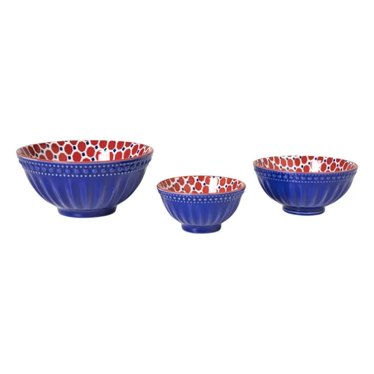 Schaaltje Anne groot - rood/blauw - ø15.8x7.3 cm