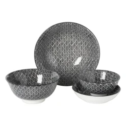 Schaaltje black print blaadjes - ø12x6 cm