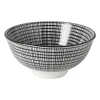 Schaaltje black print streep - ø12x6cm