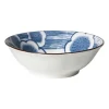 Schaaltje Mico bloemen groot - blauw/wit - ø10.8x3.7 cm