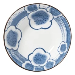 Schaaltje Mico bloemen groot - blauw/wit - ø10.8x3.7 cm