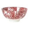 Schaaltje Mirna blaadjes klein - rood/wit - ø12x5.8 cm