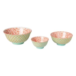 Schaaltje Nora - groen/roze - ø15.8x7.3 cm