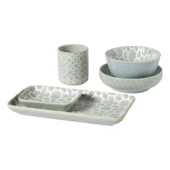 Schaaltje Nori rechthoekig - lichtblauw/wit - 2x10x7.5 cm