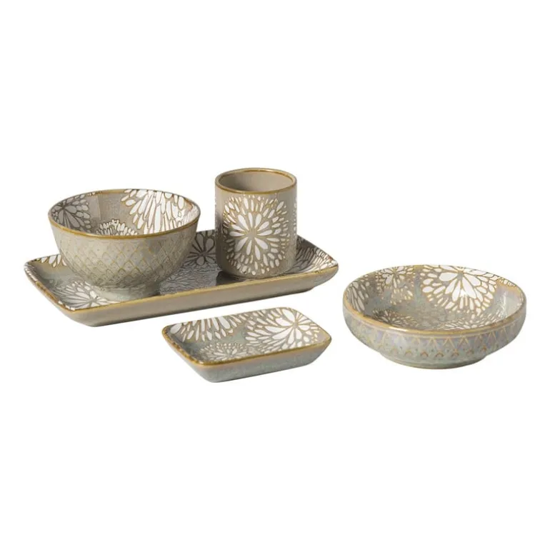 Schaaltje Nori rond - blauw/geel - ø10.5x5.8 cm