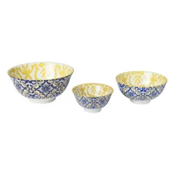 Schaaltje Nour - blauw/geel - ø15.8x7.3 cm