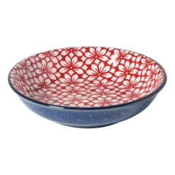 Schoteltje Amily - donkerblauw/rood - ø9.7x2 cm