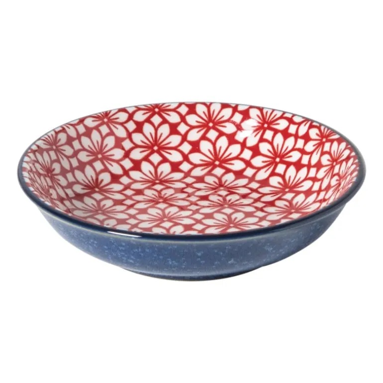 Schoteltje Amily - donkerblauw/rood - ø9.7x2 cm