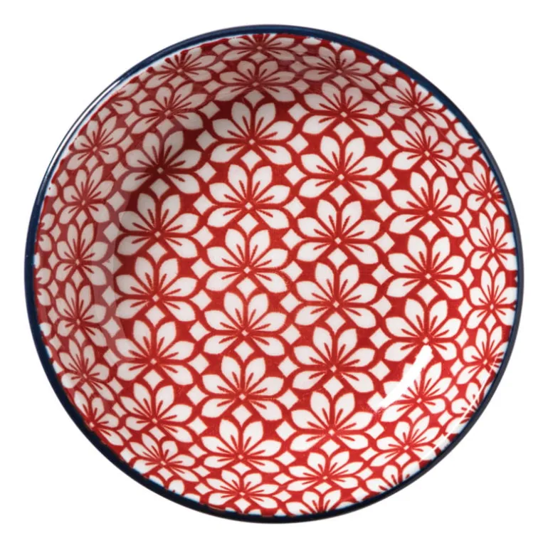 Schoteltje Amily - donkerblauw/rood - ø9.7x2 cm