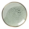 Schoteltje met gouden rand - groen - ø9 cm