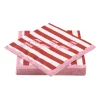 Servet fa la la - roze/wit - 33x33 cm
