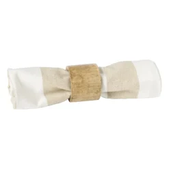 Servet gestreept - wit/beige - set van 2 - 40x40 cm