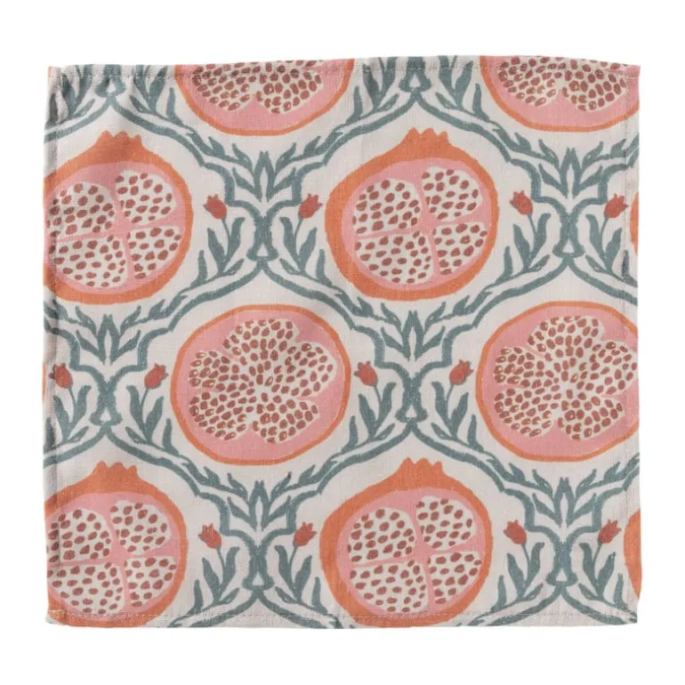 Servet granaatappel - rood - set van 2 - 40x40 cm