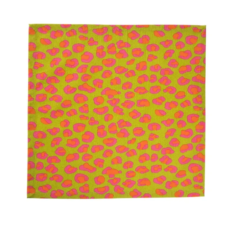 Servet met luipaardprint - multikleur