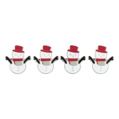 Servetring sneeuwpop - set van 4 - ø5 cm