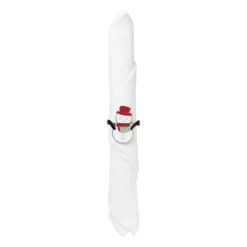 Servetring sneeuwpop - set van 4 - ø5 cm