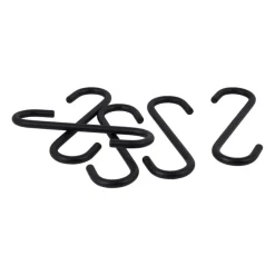 S-haken - zwart - set van 5