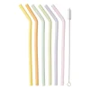 Siliconen rietjes - pastel - 6 stuks