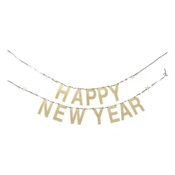 Slinger happy new year - goud - 2 meter