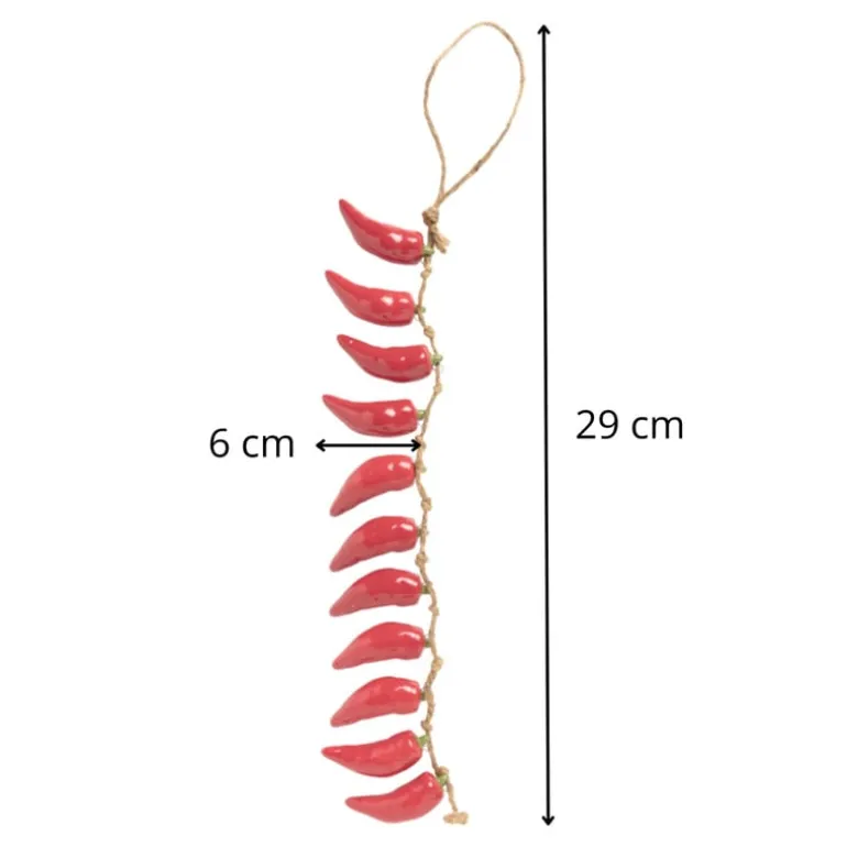 Slinger met pepers - rood - 29 cm