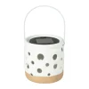 Solar lampje keramiek - wit - ø9.3x9.2 cm