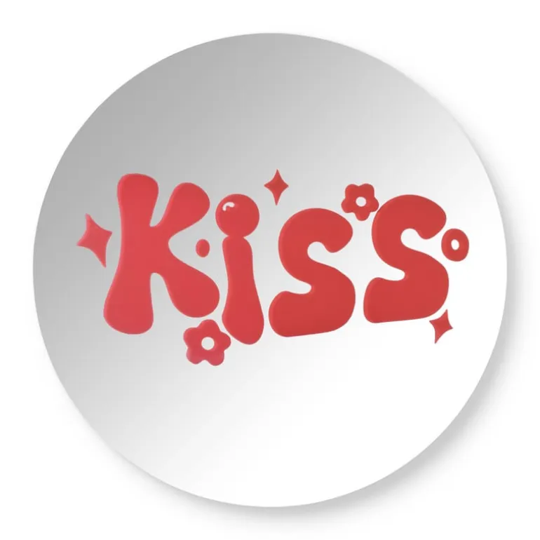 Spiegel kiss - rood - ø30 cm