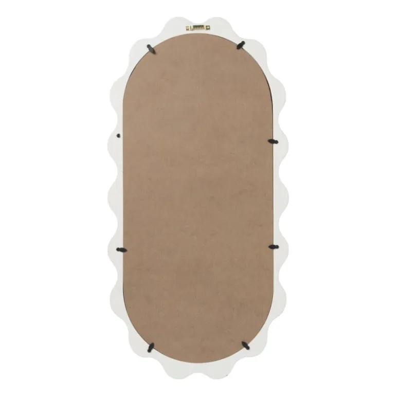 Spiegel met golfrand - wit - 30x60 cm