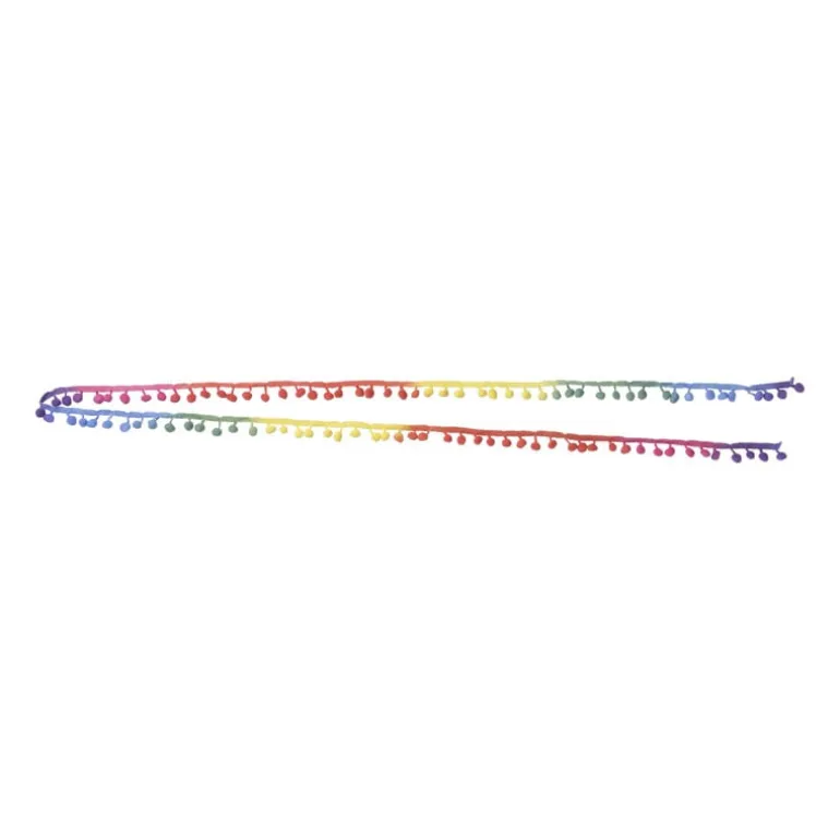 Stoffenband met pompons - set van 2 - 200 cm